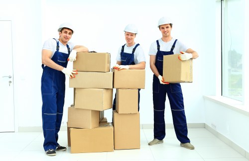 Worker loading items safely into a van